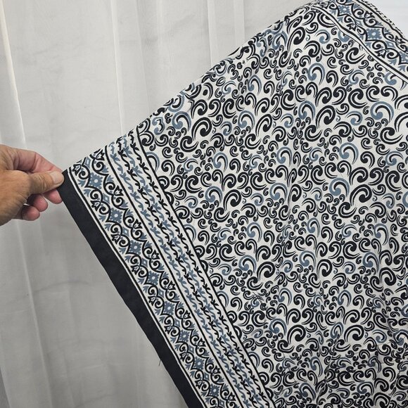 Piel Blue Black Peasant Blouse Swim Cover Boho Beach Festival OSFA - Picture 3 of 10